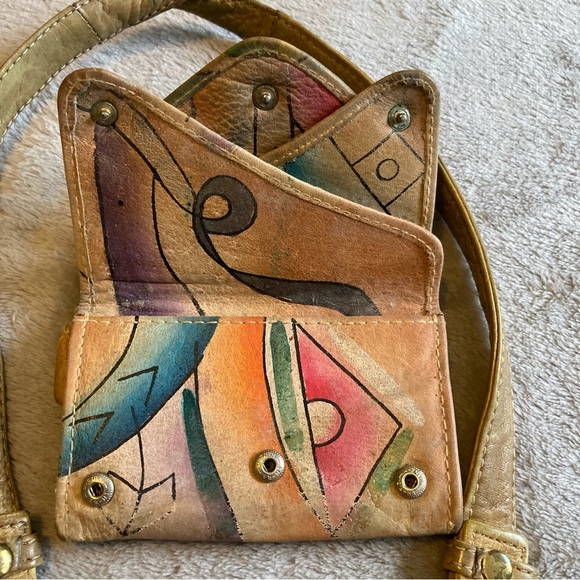 Great American Leatherworks Handpainted Shoulder Bag and Matching Wallet - Picture 6 of 15